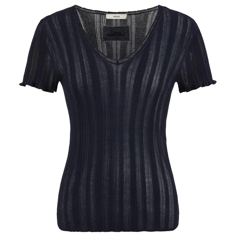 Edition Women s Lightweight Sheer Lace Knit Short Sleeve Top S сапфир синий