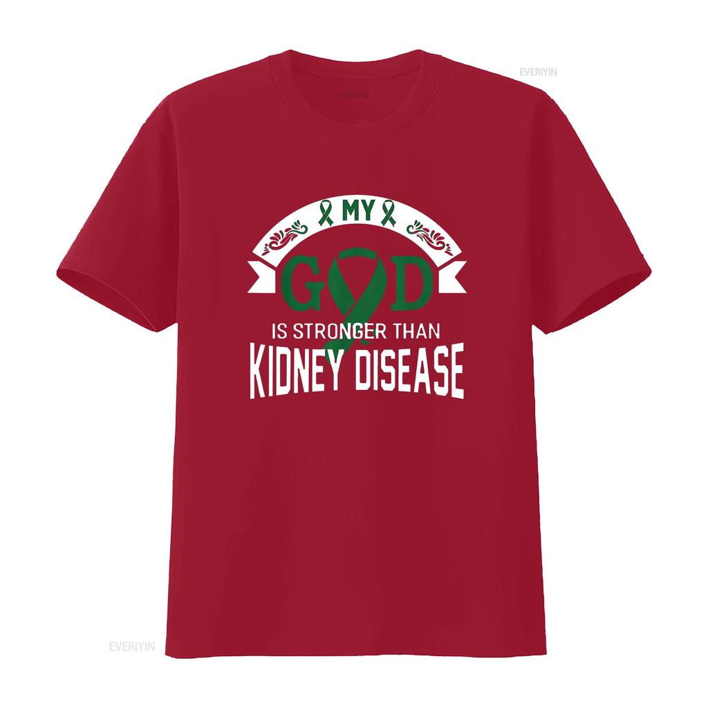 Womens My God Is Stronger Than Kidney Disease Awareness Costume T Shirt Black 2X Large vintage Washed Unisex Versatile fashion