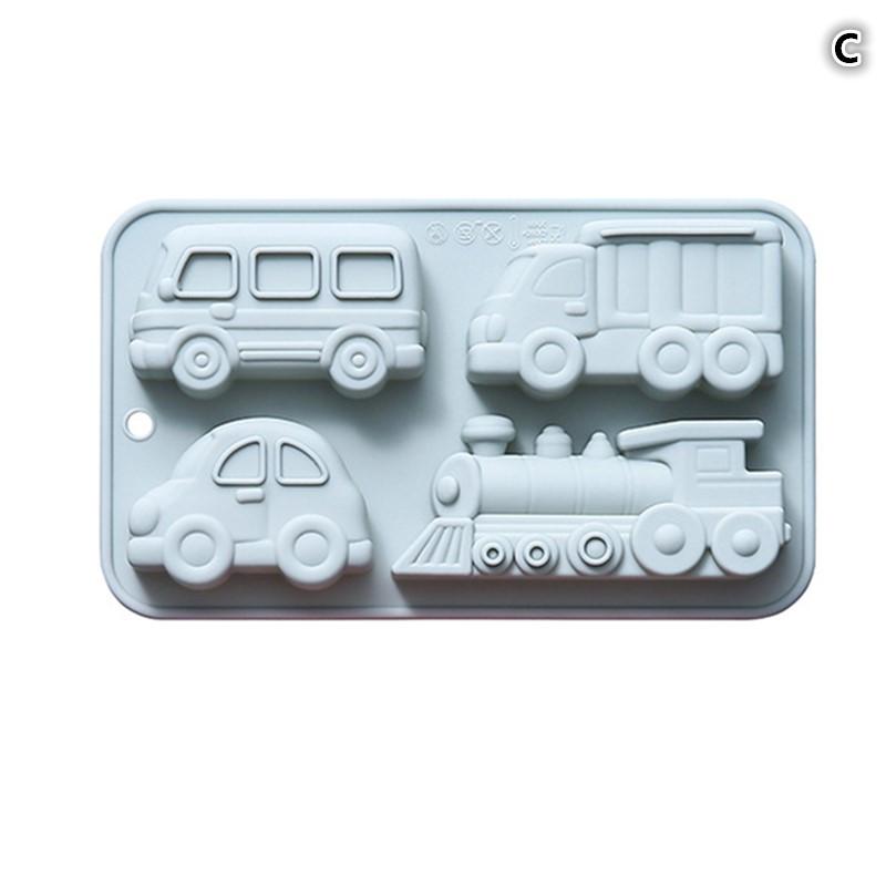 4/6/8 Kavitäten Auto Zug Silikonform Fahrzeuge Buntstiftherstellung Zubehör Pudding Gelee Kuchen Schokoladenform Küchen Backwerkzeuge&