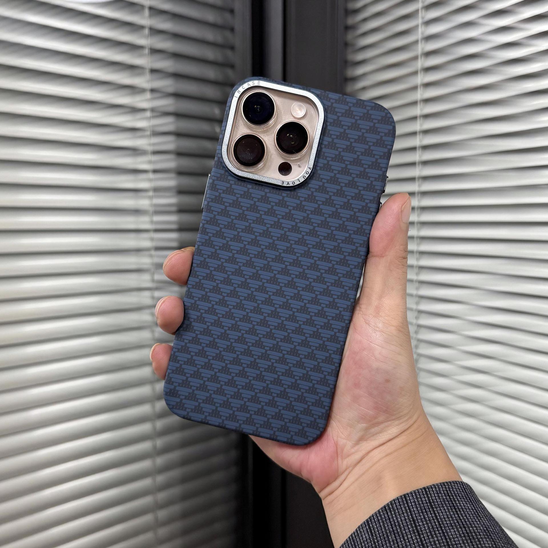 

High End 16pm Anti Slip Protective Case for IPhone 15 Metal Lens Suitable for Apple 16ProMax Phone Case iPhone 15