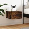 Bedside Table - Maison Exclusive - Wall-mounted Floating - Smoked Oak - 35x35x20 Cm