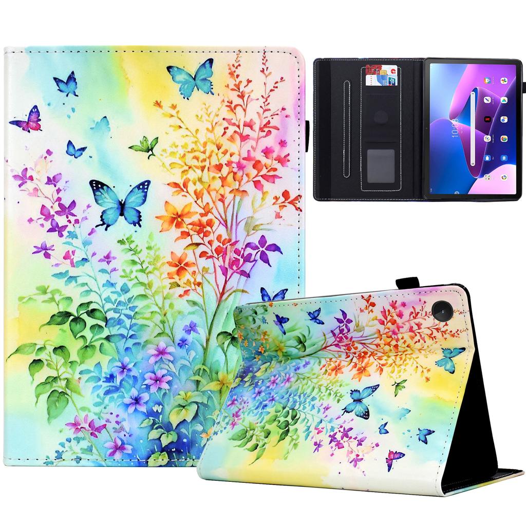 For Lenovo Tab M10 (Gen 3) Case Pattern Printing Card Holder Leather Tablet Stand Cover