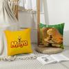 Cartoon M-Maya The Bee Cushion Cover Breathable Linen Pillowcase Summer Odorless Eco-Friendly Invisible Zipper Washable