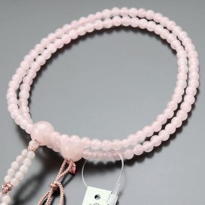 Nichiren Buddhist Prayer Beads for Women 8 Dimensions 108 Beads Rose Quartz Sanskrit Tenbou Prayer Beads Kyoto Prayer Beads Kyoto Two Wheels Double