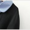 Women's Spring Loose Striped Knit Sweatshirt Long Sleeve Commuter Top