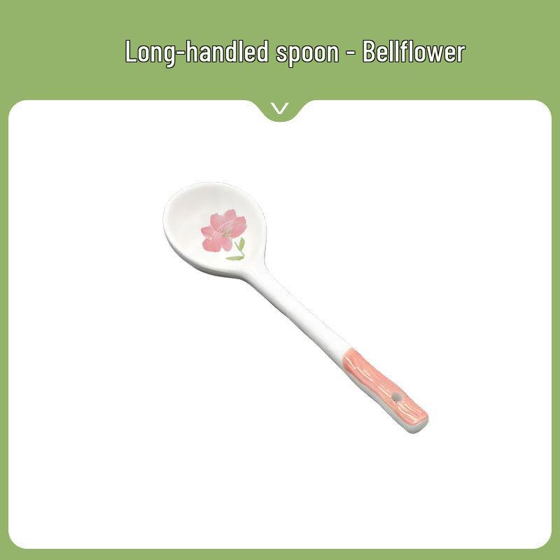 Ceramic Underglaze Twisty Stirring Spoon - Cute Children's Tableware and Dessert Spoon