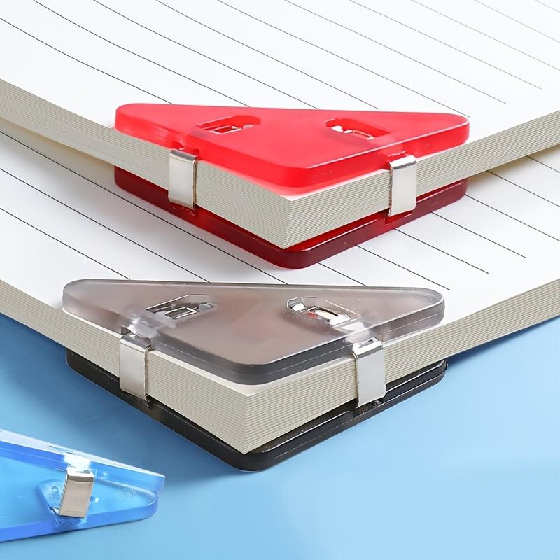 30Pcs Transparent Triangle Corner Clips Plastic Colored Paper Clamps For Office School Test Document Organizing File Fixed Clips
