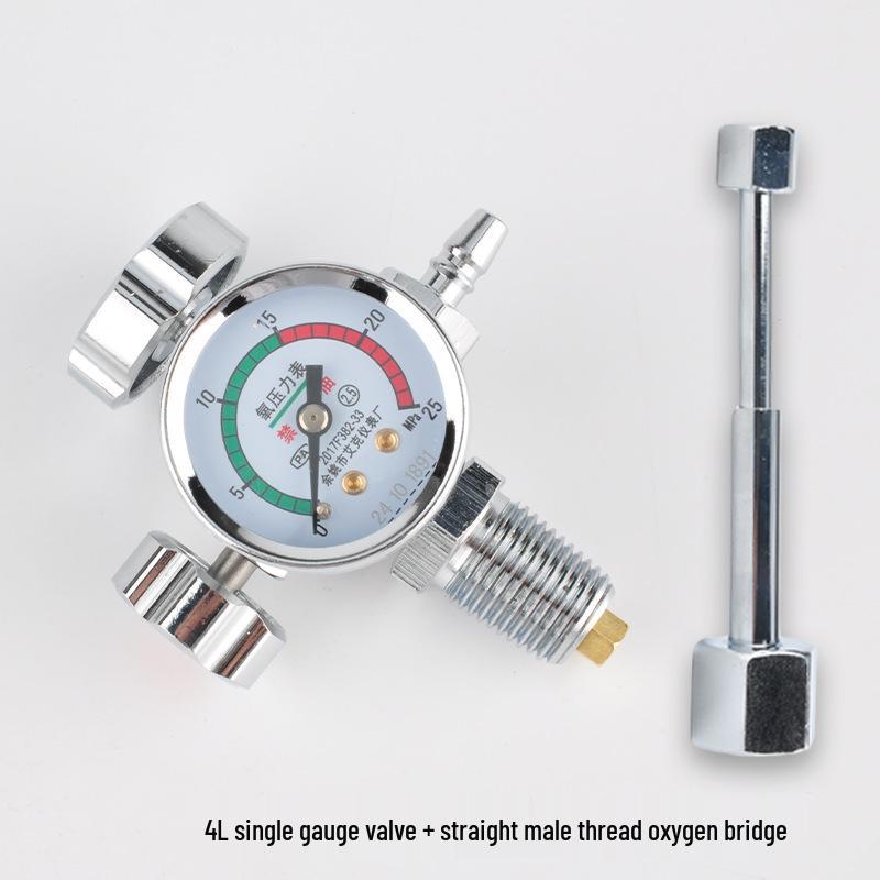 Household Oxygen Cylinder with Single Pressure Gauge Valve