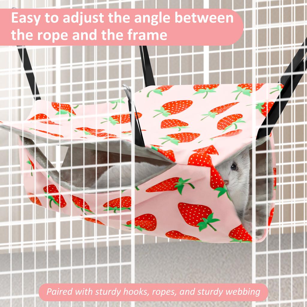 4Pcs Hamster Hammock Set Polyester Ferret Rat Hammock Set Soft Comfortable Hanging Guinea Pig Hideout Bed Small Pet Supplies