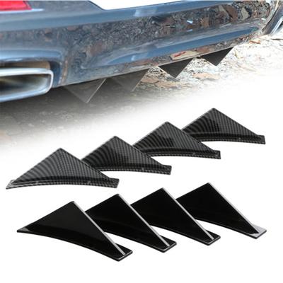 4Pcs Car Rear Spoiler Universal Durable ABS Triangle Curved Surface Rear