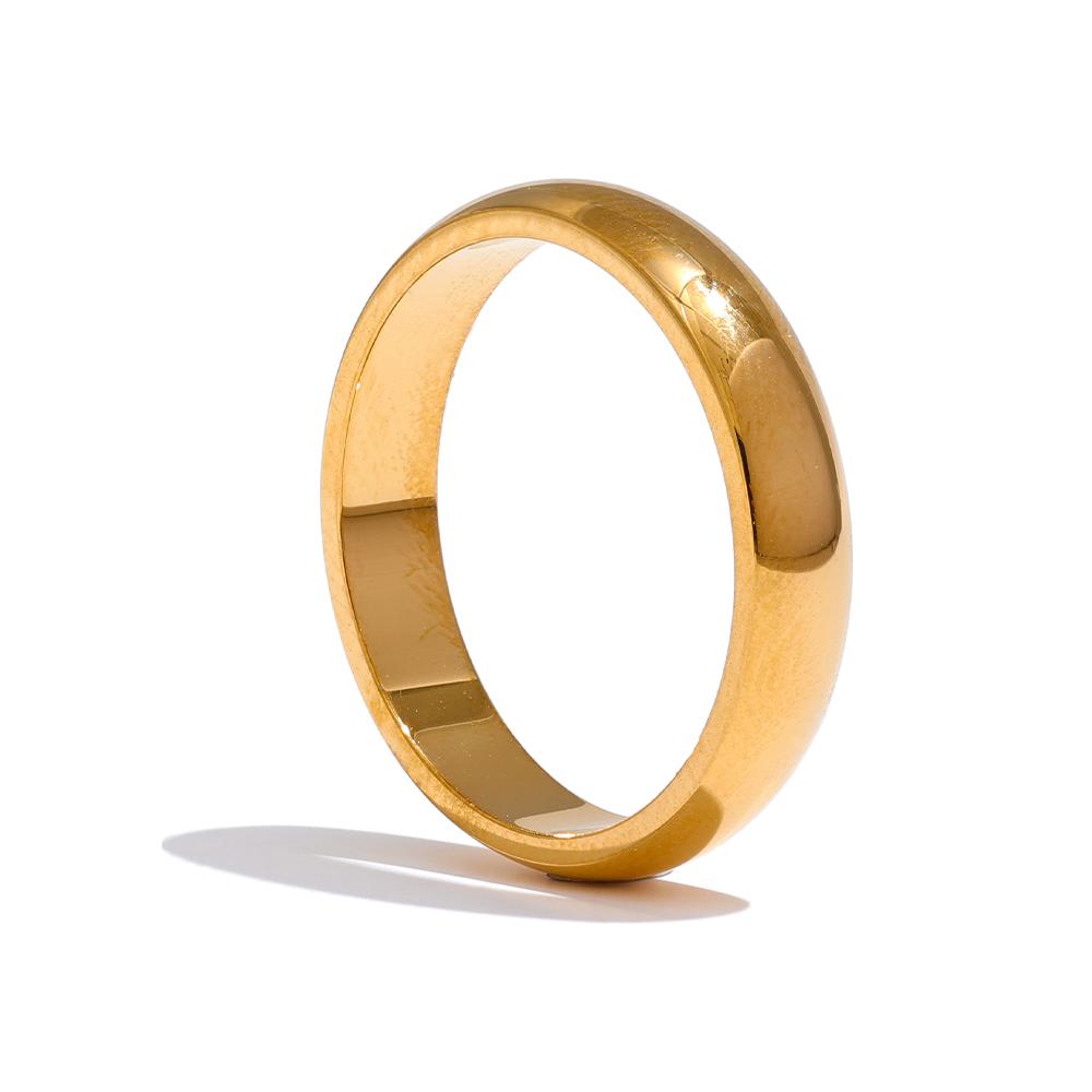 

Yhpup 6789# Daily Classic Fashion Stainless Steel Smooth Glossy Ring 18k Gold Plated Hypoallergenic Jewelry High Quality Plated 6