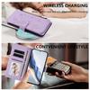 For Samsung Galaxy S23 S22 S21 S20 Ultra S10 Plus Case, Flower Wallet Flip Case RFID Blocking, Zipper, Card Slots, Wrist Strap