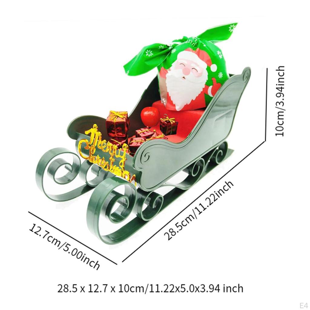 Christmas Sleigh Ornament Decoration Collectible Miniature Xmas Decor for Festival