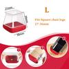 24 Pcs Chair Leg Floor Protectors Square,Silicone Chair Leg Protectors Caps Covers for Hardwood Floors,Furniture Pads Sliders with Wrapped Felt Bottom