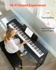 Weighted Digital Piano, 88 Keys Fully Weighted, Electric Piano Keyboard with Furniture Stand, Power Adapter, Triple Pedal, Record Function, 280 Tones,