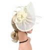 Transparent Mesh Hair Band Fascinator Hat Flower Feather Tea Party Hairband For Women Elegant Nightclub Hair Accessories