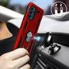 Coque pour samsung a52 5g (6,5") - proshop - rouge - coque rigide avec anneau support - 2 verres trempés