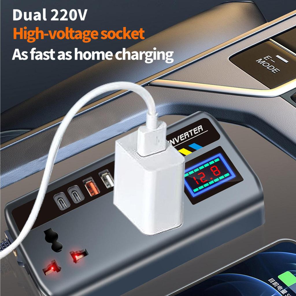 200W Automotive Inverter Car Power Inverter 12V 24V to 220V Multifunctional Truck Home Outlet Power Converter Car Power Inverter