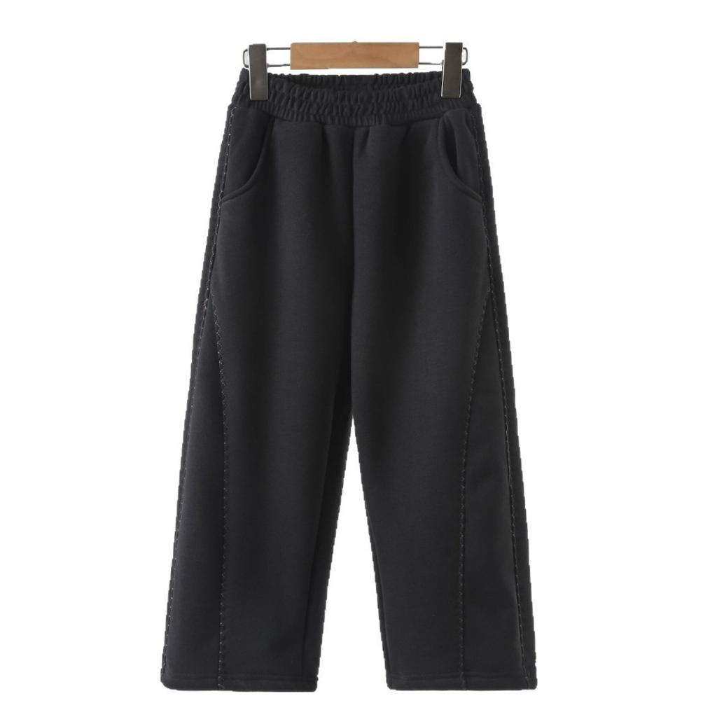 Kinder Dicke Fleece Gefütterte Warme Winter Lässige Gebogene Bananenhose Für Kinder