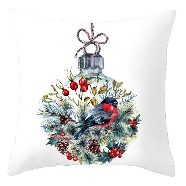 Cross-border Wholesale Christmas Pillow Covers Printed Holiday Sofa Car Pillow Waist Back Cushion Cover