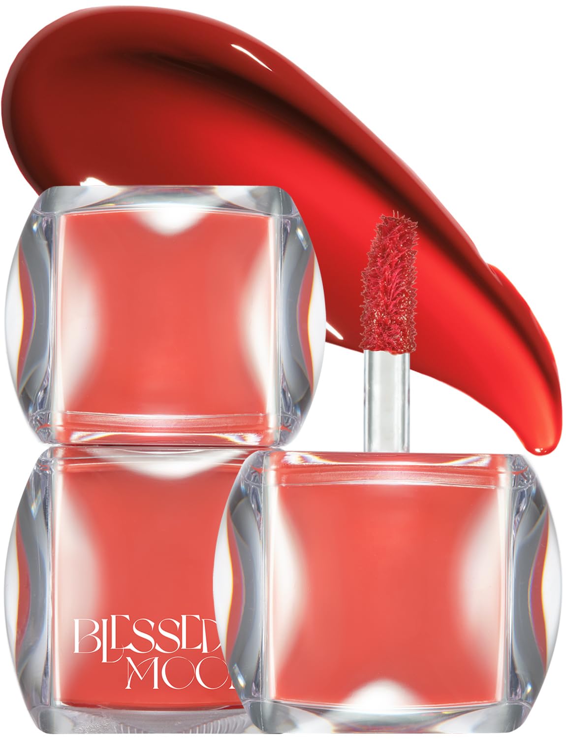 [BLESSED MOON Japan Official] Veil Glow Lip Tint (04 Dewy Apple) Blessed Moon Korean Cosmetics Shiny Moisturizing Lipstick High Color Payoff