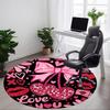 1pc Cherish Love Office Round Rug, Non-slip, Soft and Durable Office Rug for Interior Decoration, Perfect for Office,Decoration Yy260204062
