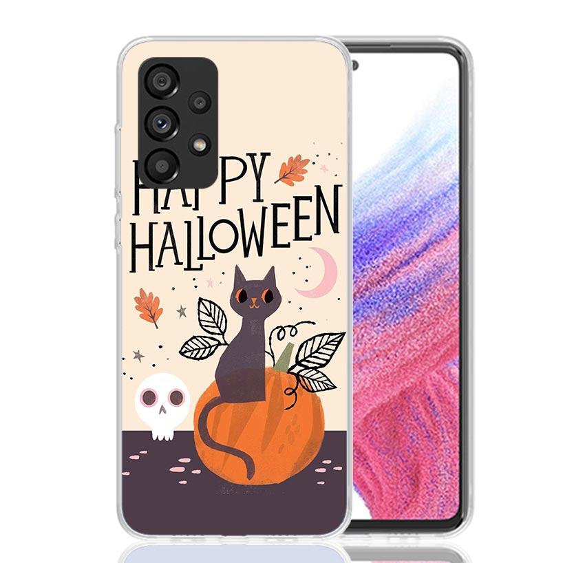 Kitten Cat Christmas Pumpkin Phone Case For Samsung Galaxy A13 A14 A15 A16 A53 A54 A55 A56 A33 A34 A35 A36 A23 A24 A25 A26 A05S