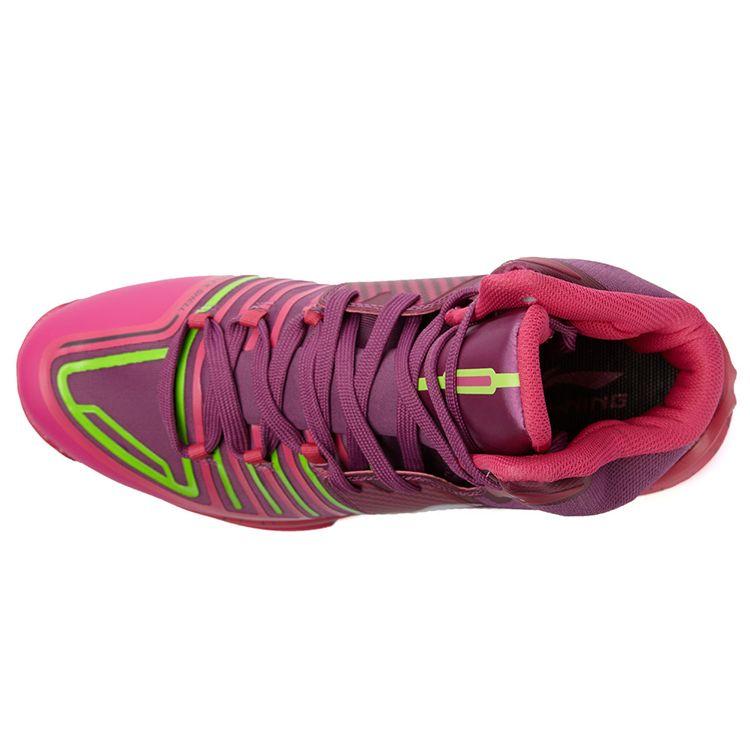 Li Ning Flash 1 Professional Competition Mid-Top Basketball Shoes Men Basketball Shoes Magenta ABAJ011-5