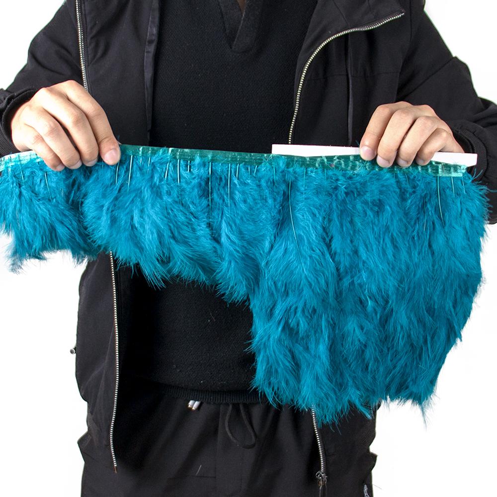 1M Fluffy Turkey Marabou Feathers Ribbon Trim 10-15cm for Wedding Party Clothing Dress Decoration Accessories Sewing Plumes