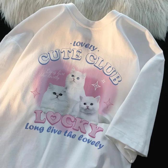 

Summer Short Sleeve Women s Cute Sweet Casual T-shirt Japanese Casual Style Short Sleeve T-shirt Young Student Fashion T-shirt S