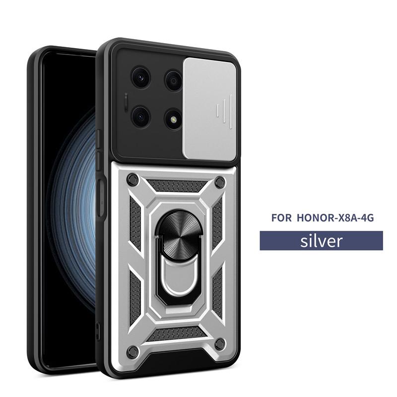 For Huawei Honor X8A 4G Case Shockproof Armor Magnetic Holder Ring Phone Cases For Honor X8A Slide Camera Protect Back Cover