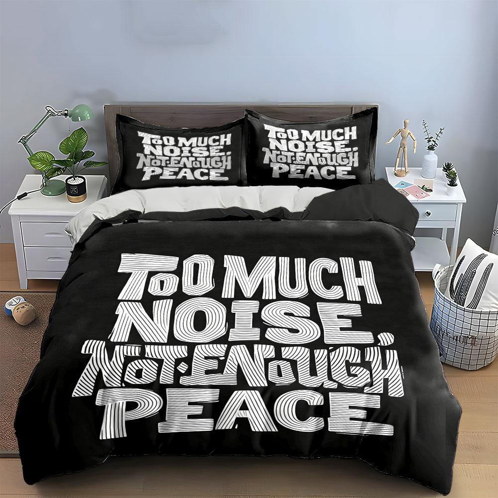 Bold "Too Much Noise". Bedding sets Duvet cover sets Duvet covers Pillowcases(1 * Duvet Cover 2 * Pillowcases, without duvet insert)