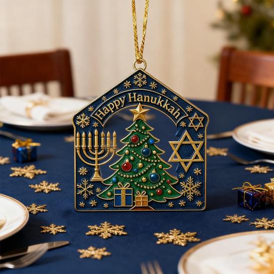 Veselou Chanuku Vánoční ozdoba na stromeček Akrylová Židovská Chanuka Vánoční ozdoby Duchovní dárky pro Muže Ženy Dospělé
