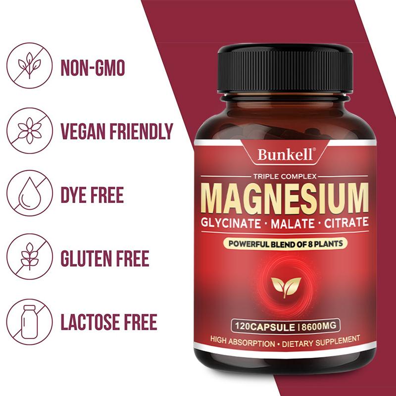 Magnesium Complex 600 mg, 120 capsules - Gluten-free, Non-GMO