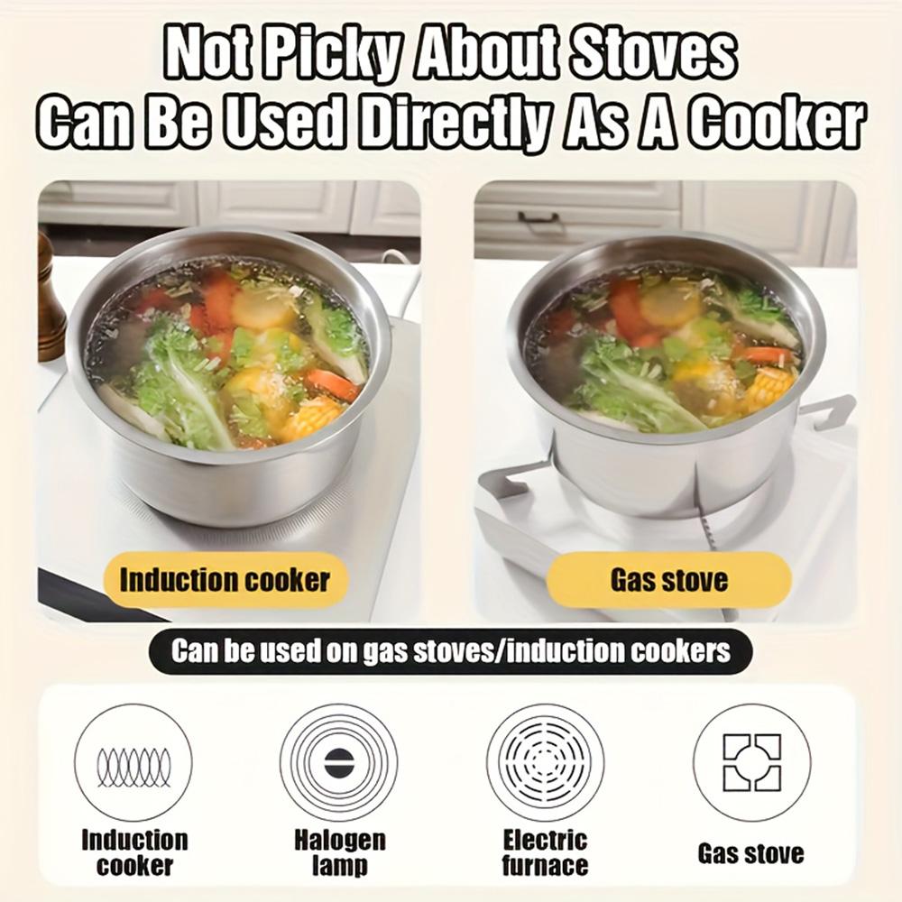 Thickened stainless steel cooking pot storage tank oil tank, can be used as a soup pot, suitable for outdoor household kitchen