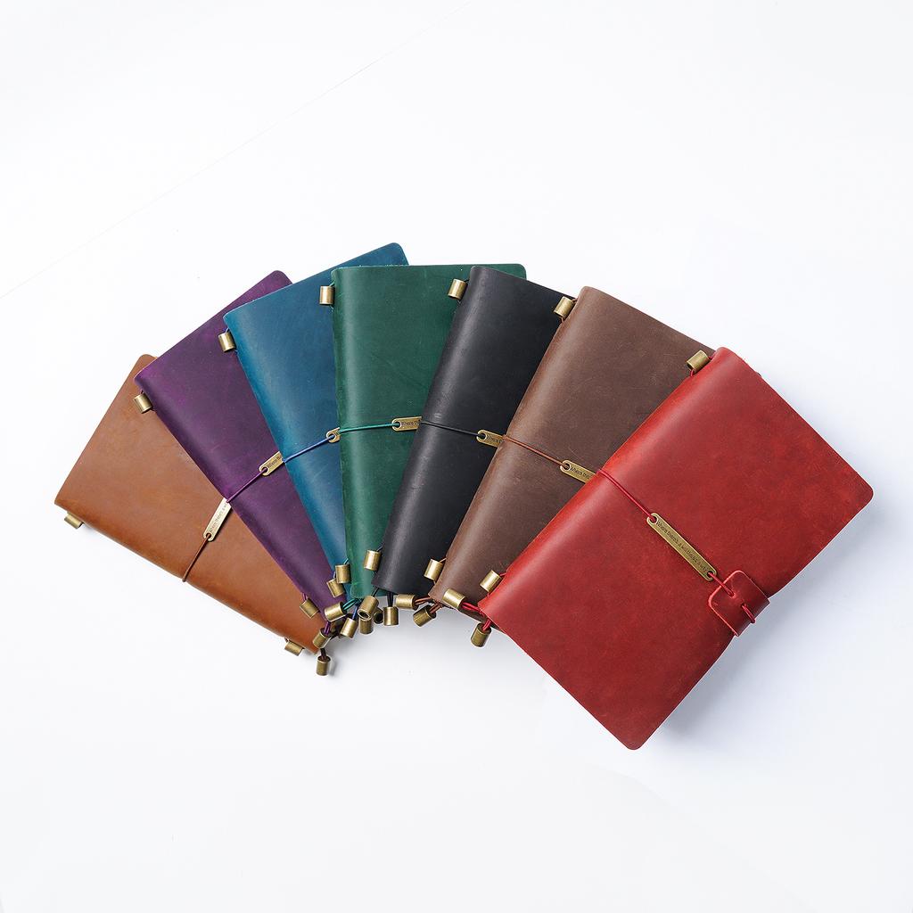 2026 First Layer Cowhide Notebook Genuine Leather Retro Travel Notebook Handmade Loose-leaf Notepad Diary Spot