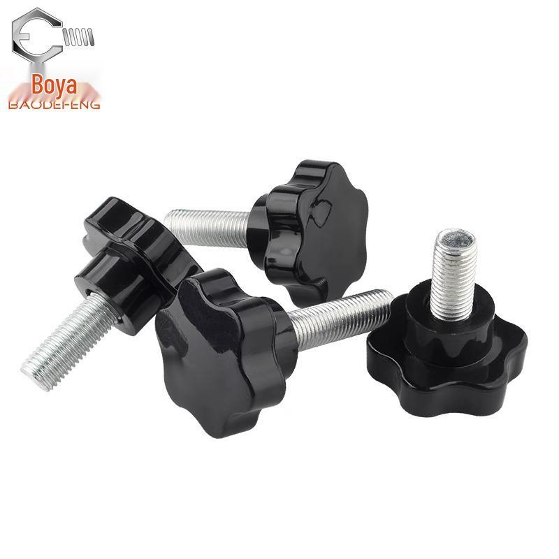 Švestkový květ Hvězdicový šroub s ručním utahováním s knoflíkovou rukojetí - Plastová hlava (M6, M8, M10, M12)