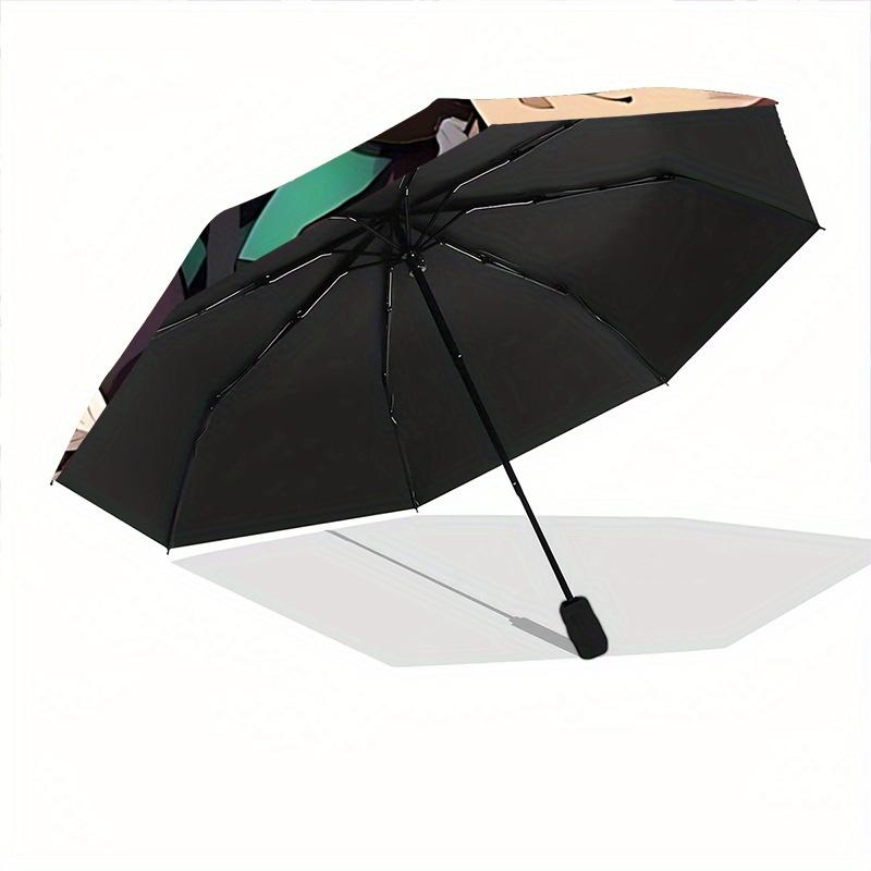 1pc Kamado Tanjirou & Kamado Nezuko Automatic Opening and Closing Umbrella - Suitable for Various Occasions, Outdoor Activities, Lightweight