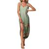 Women's summer long dress, sleeveless with side slits, long retro printed camisole dress