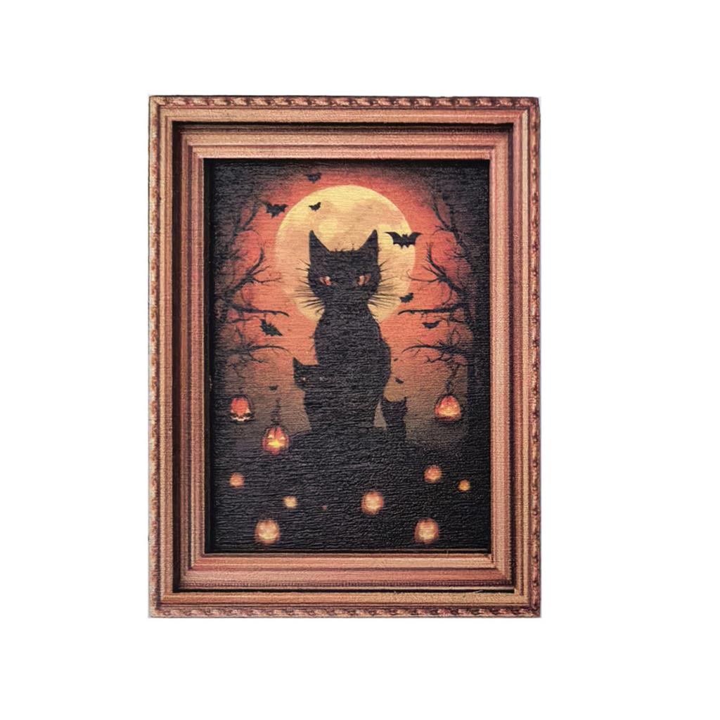 Kreativer Halloween Retro Fotorahmen Magnetischer Kühlschrankmagnet Holzposter Kühlschrankmagnet