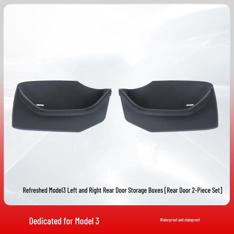 Tesla Model Y/3 Door Groove Storage Box Full Coverage Suede Pad Accessory.