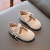 Children Round Toe Ballet Flat Shoes with Adjustable Strap and Decorative Bow Slip On Lightweight Comfortable Soft Sole Casual Footwear
