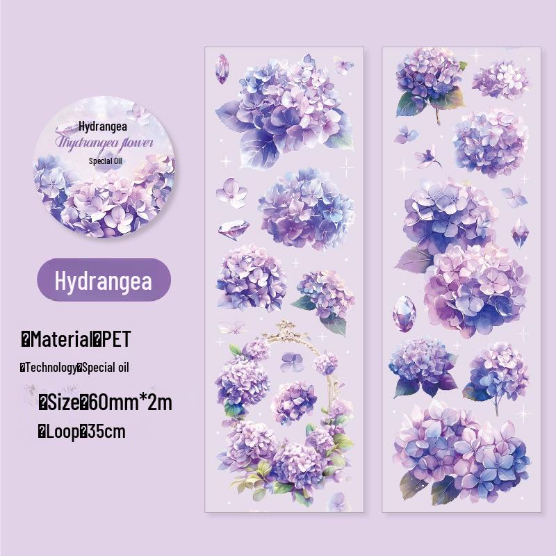 Gem Garden Series PET Tape Notebook: European Rose & Flower Collage, 6 Designs