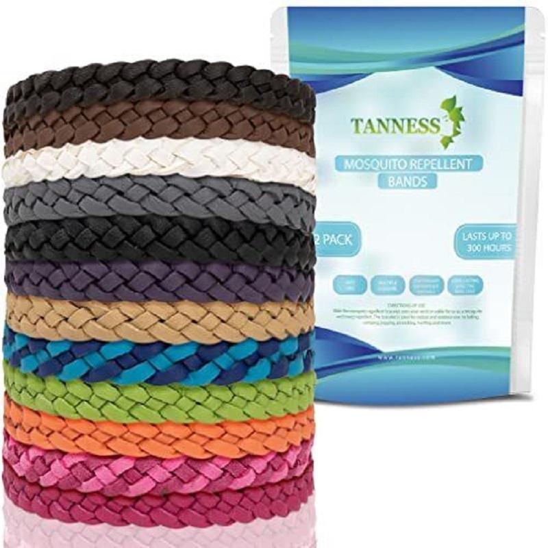 12 Adet Böcek Kovucu Bileklik Kayışı PU Deri Yetişkinler Çocuklar Ayarlanabilir Uzunluk Sivrisinek Isırığı Önleyici Bileklik Sivrisinek Önleyici