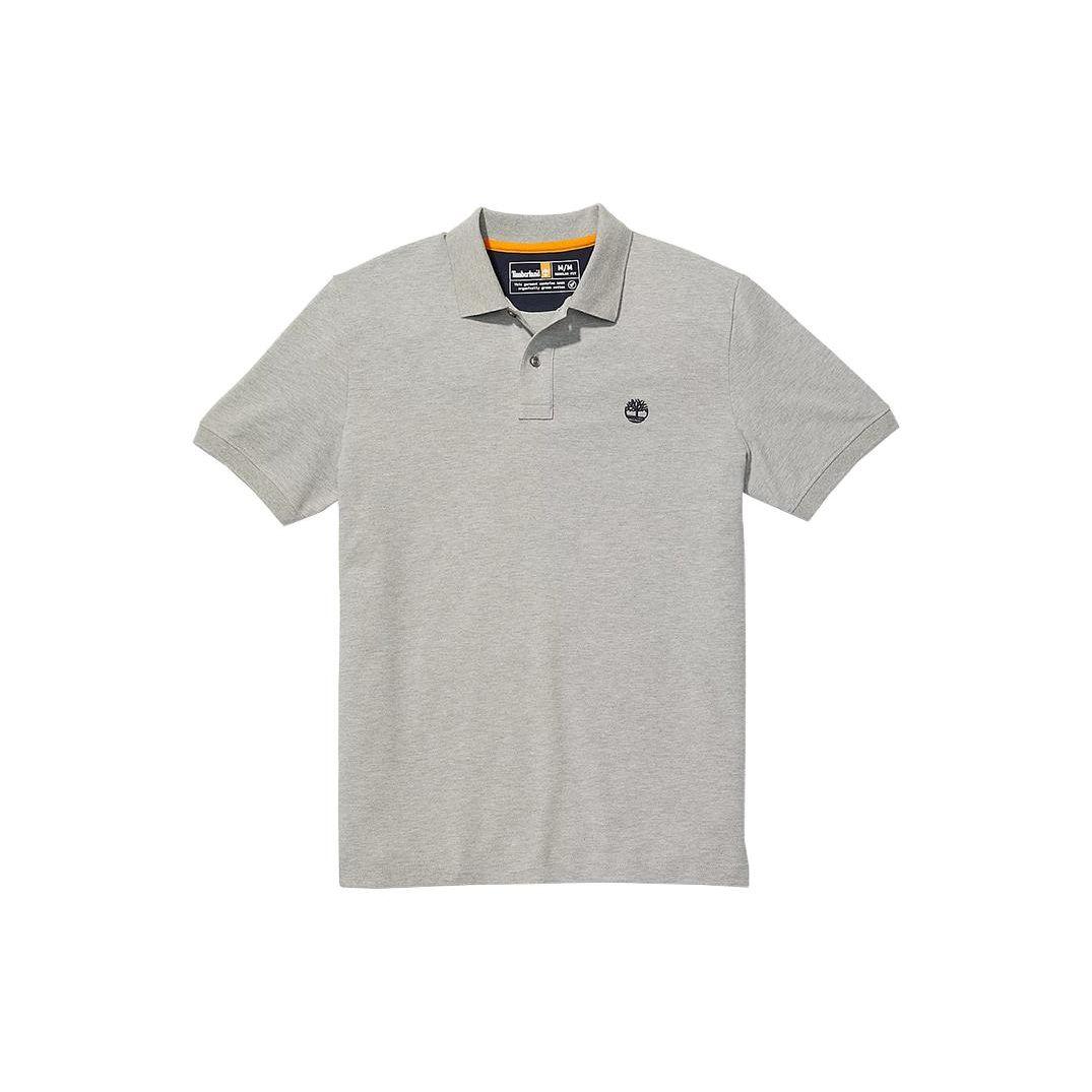 Timberland Solid Logo Outdoor Casual Short Sleeve Polo Shirt Men tops Gray A26N4-052 XL