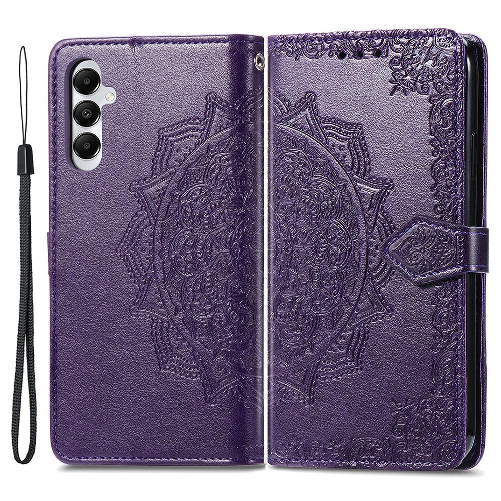 Pour Samsung Galaxy A05s 4G Étui de téléphone magnétique en relief Motif mandala