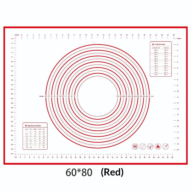 Silicone Baking Mat Pastry Rolling Kneading Pad Kitchen Crepes Pizza Dough Non-Stick Pan Pastry Mat