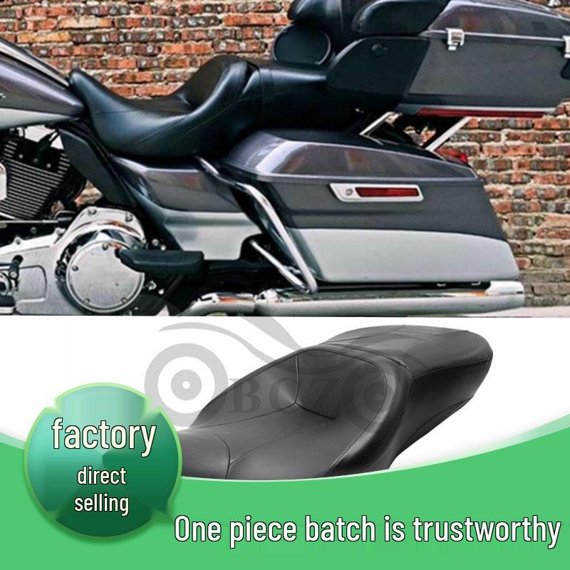 Harley Big Glide Luxury Leather One-Piece Seat Cushion (1996-2019) Black