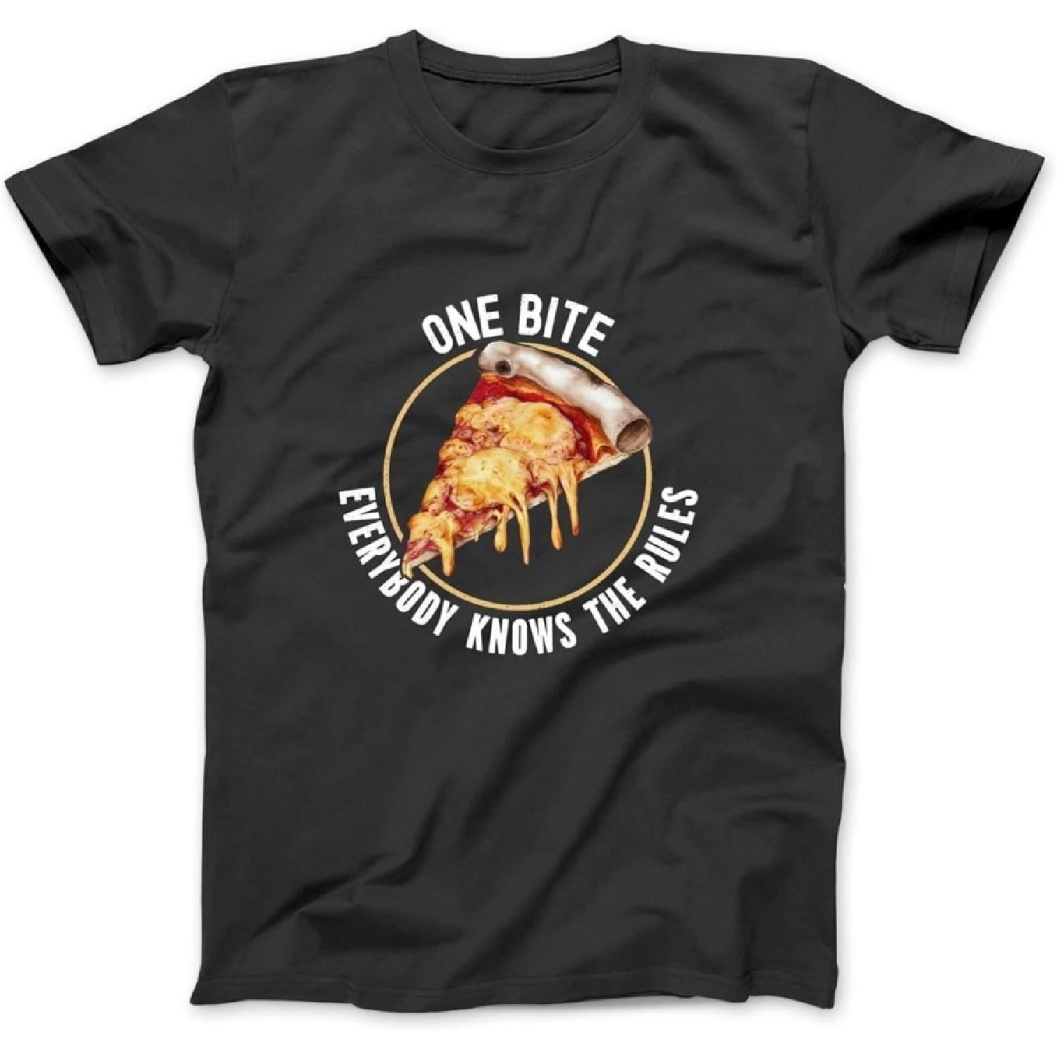 Funny One Bite Everybody Knows Rules Pizza Food Lover Long Sleeve, T-Shirt, Sweatshirt, Hoodie for Men, Women, Kids XXXXXL разноцветный