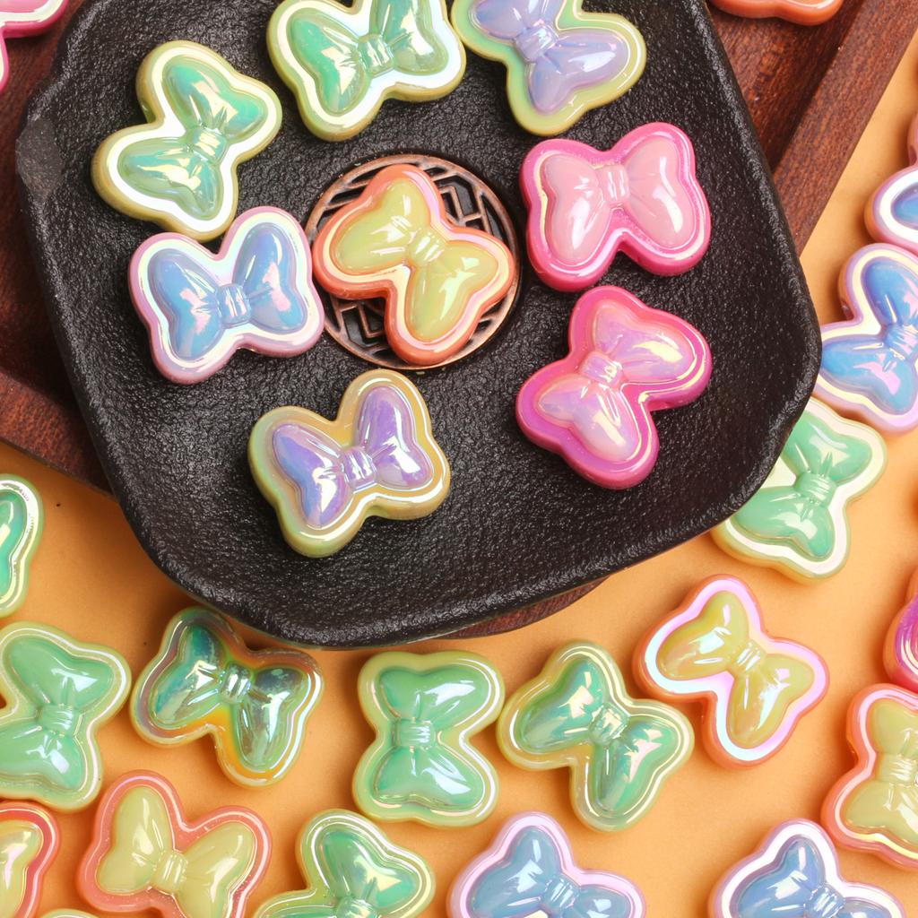 10 bucăți acrilic UV dublă culoare Stereo bowknot margele DIY bijuterii accesorii brățară cercei materiale